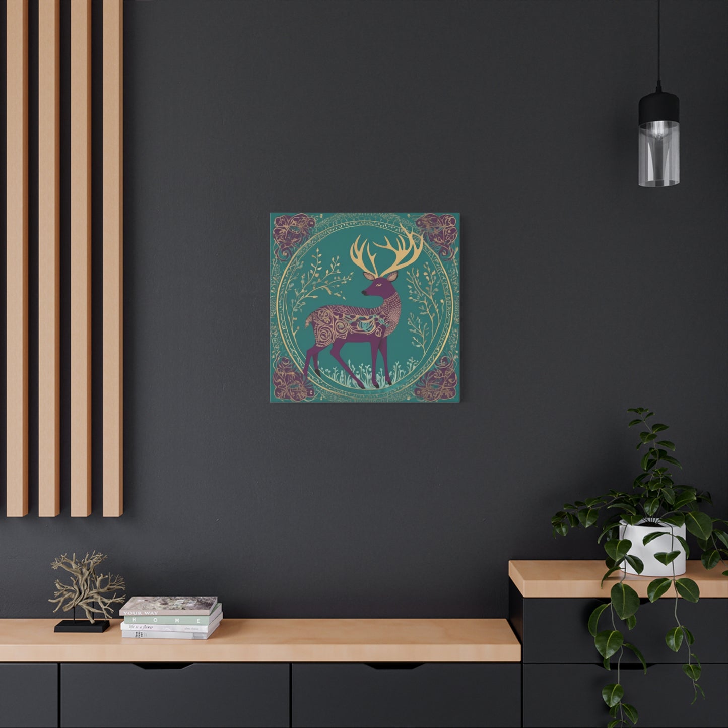 Gond Tribal Folk Art Deer Canvas Print | Artloom Gallery