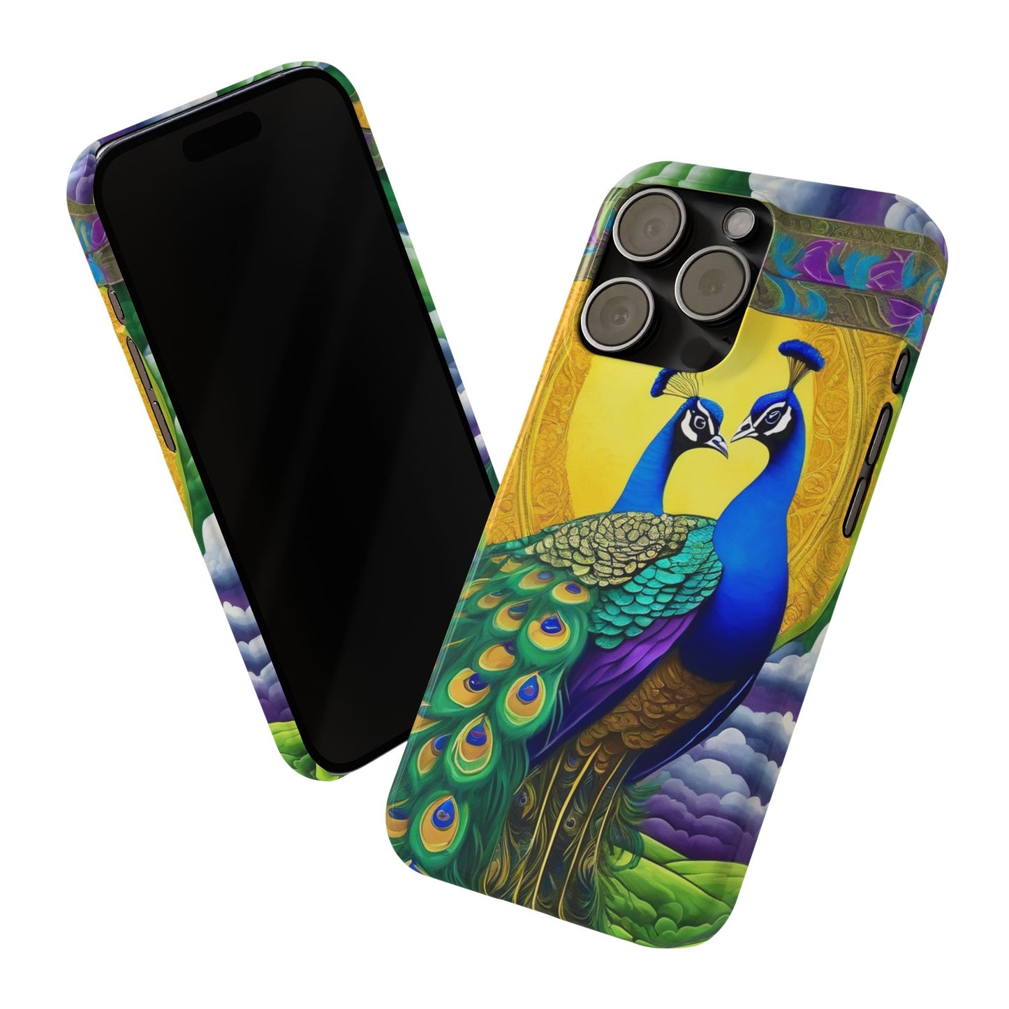 Beautiful Peacocks Slim Phone Case | Artloom Gallery