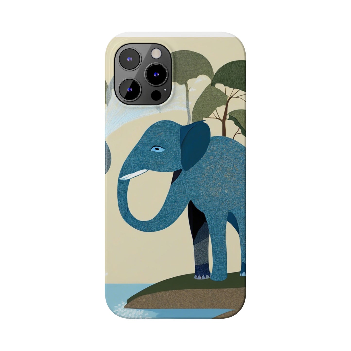 Playful Elephant Art Slim Phone Case | Artloom Gallery