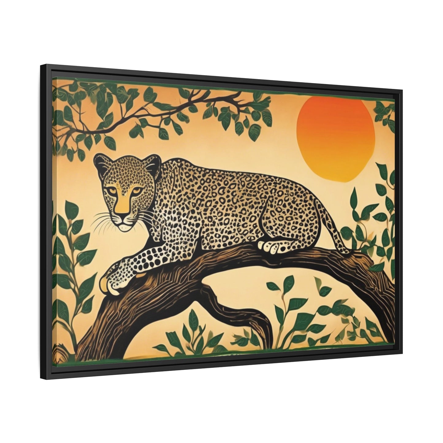 Cheetah in the Trees – Wooden Frame Canvas Print | Artloom Gallery