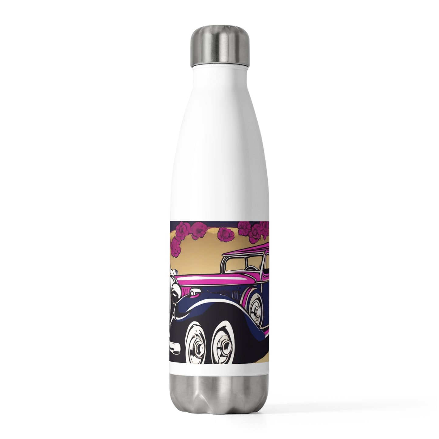 Bollywood Diva – Actress & Vintage Car - Artistic 20oz Insulated Bottle | Artloom Gallery