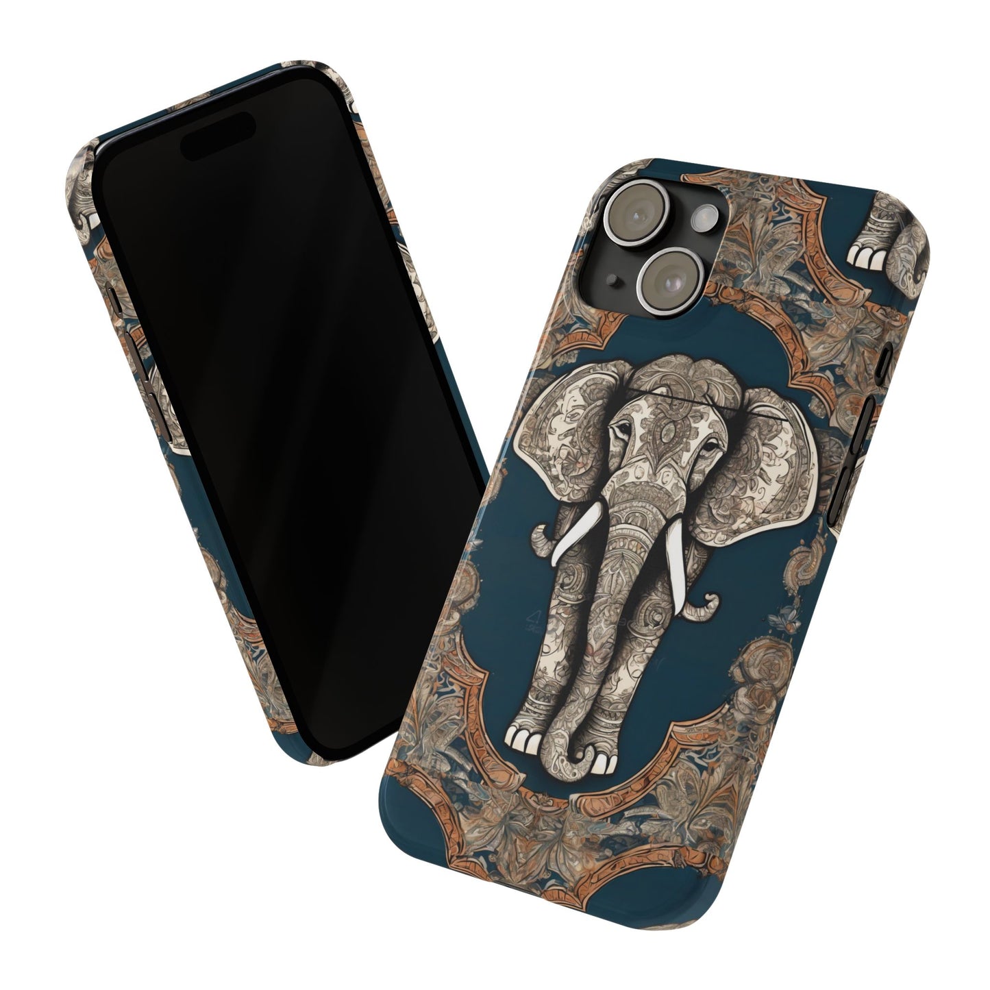 Majestic Elephant Mandala Pattern Art Slim Phone Case | Artloom Gallery