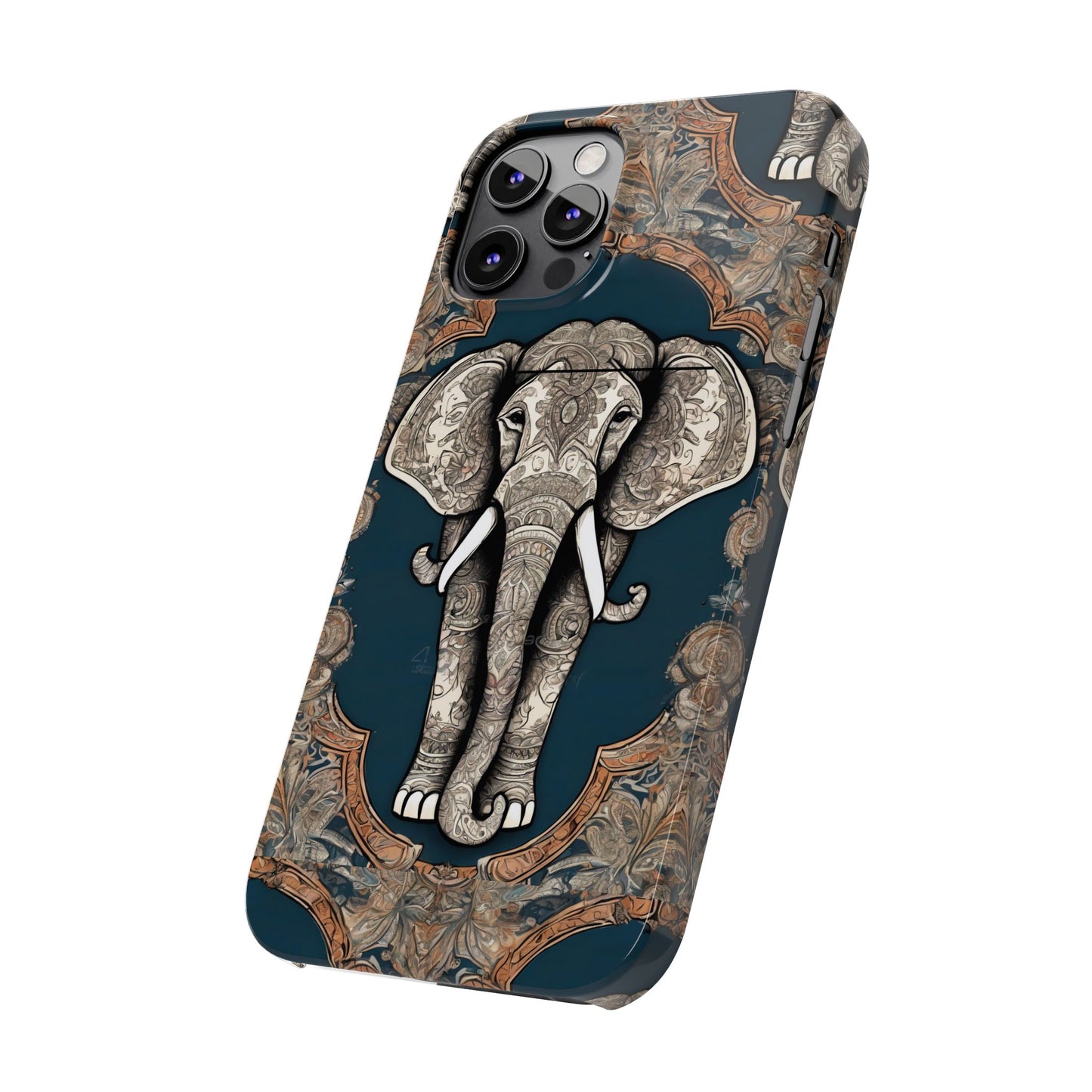 Majestic Elephant Mandala Pattern Art Slim Phone Case | Artloom Gallery