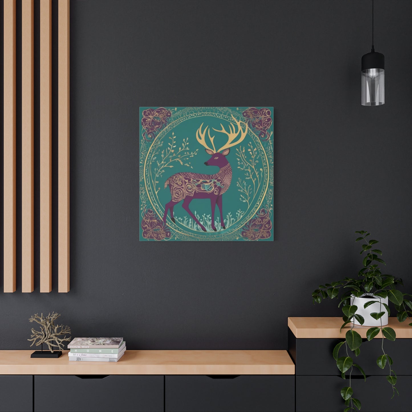 Gond Tribal Folk Art Deer Canvas Print | Artloom Gallery