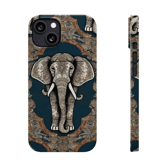 Majestic Elephant Mandala Pattern Art Slim Phone Case | Artloom Gallery