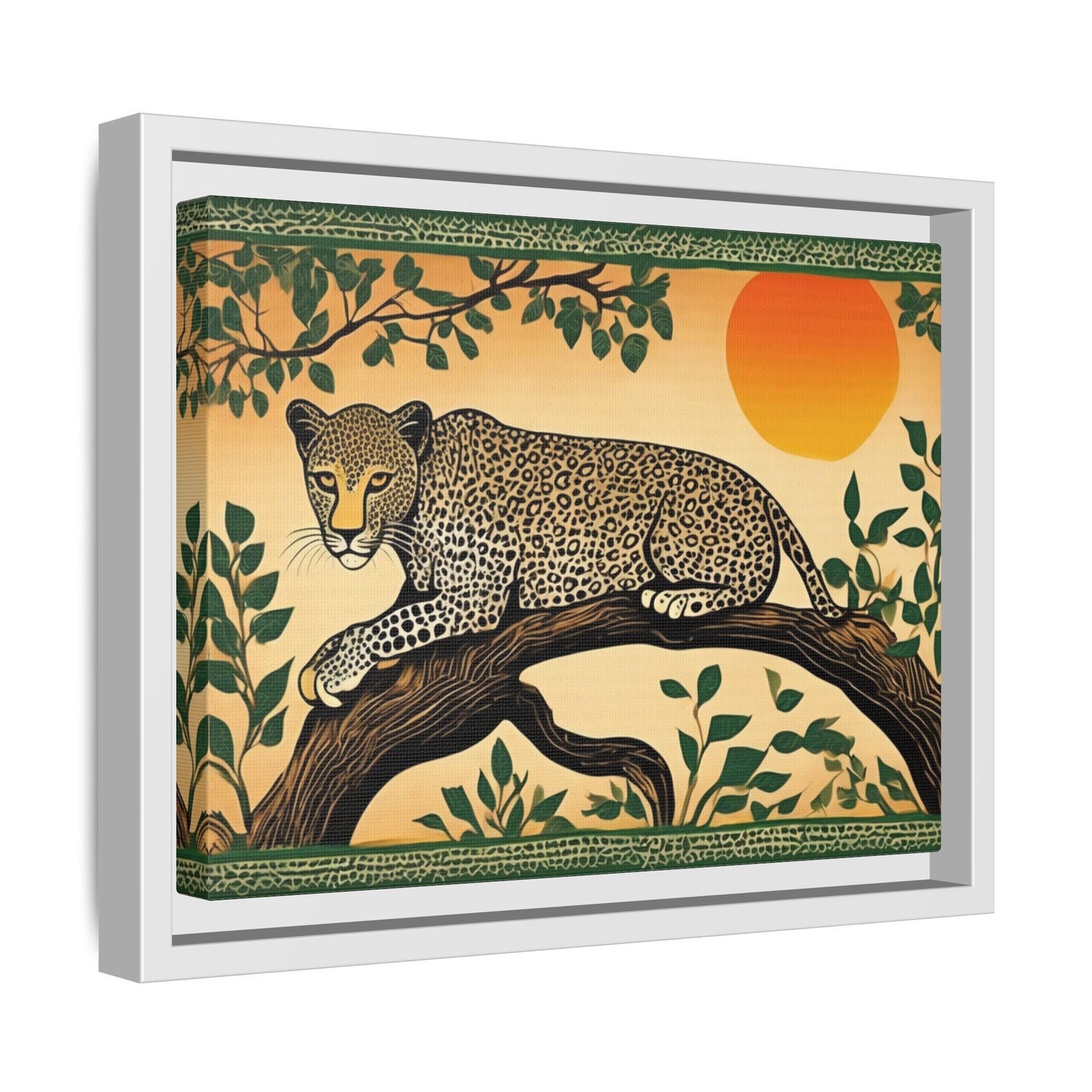 Cheetah in the Trees – Wooden Frame Canvas Print | Artloom Gallery