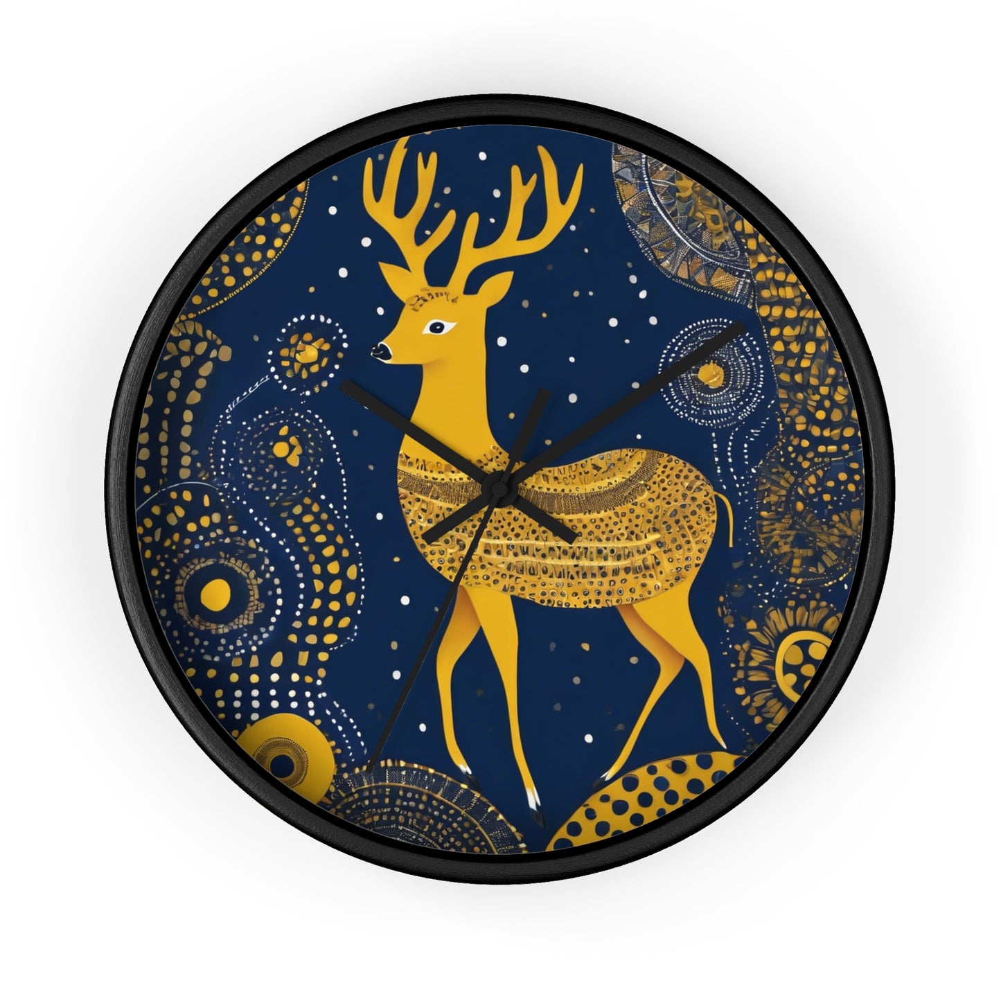 Majestic Deer – Gond Tribal Wall Clock | Artloom Gallery
