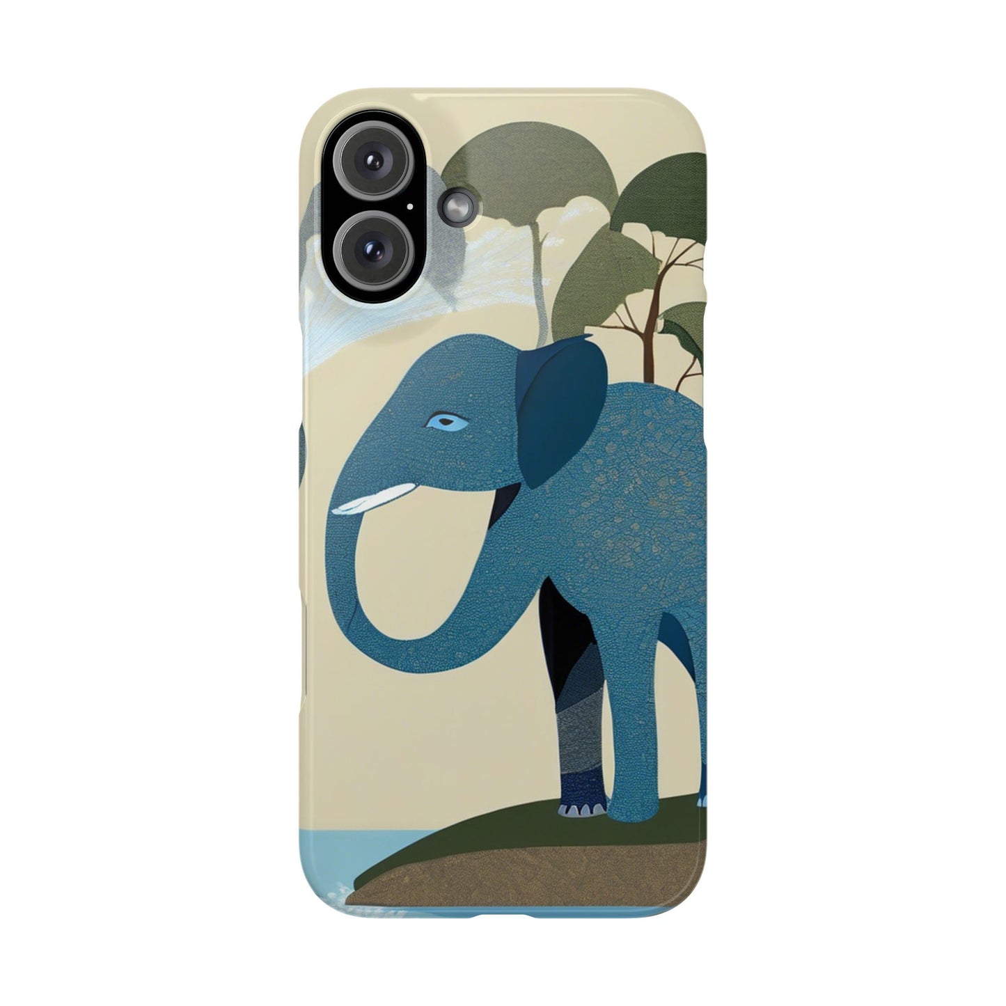 Playful Elephant Art Slim Phone Case | Artloom Gallery