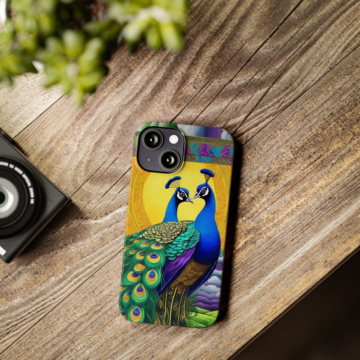 Beautiful Peacocks Slim Phone Case | Artloom Gallery