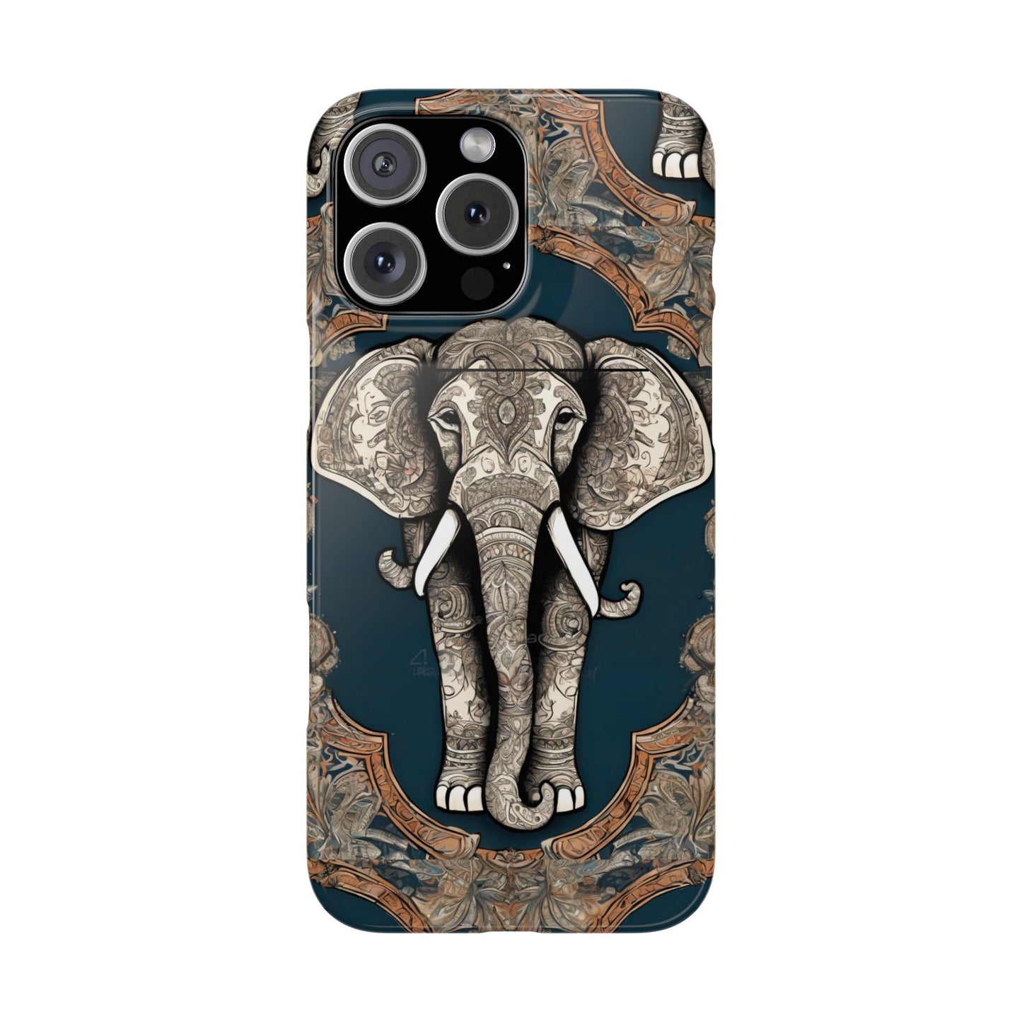 Majestic Elephant Mandala Pattern Art Slim Phone Case | Artloom Gallery