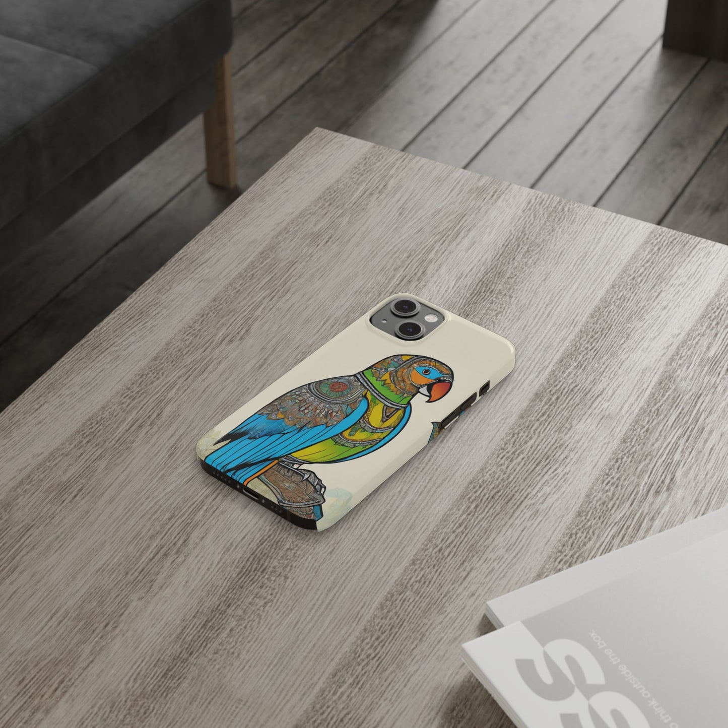 Artistic Parrot Mandala Art Slim Phone Case | Artloom Gallery