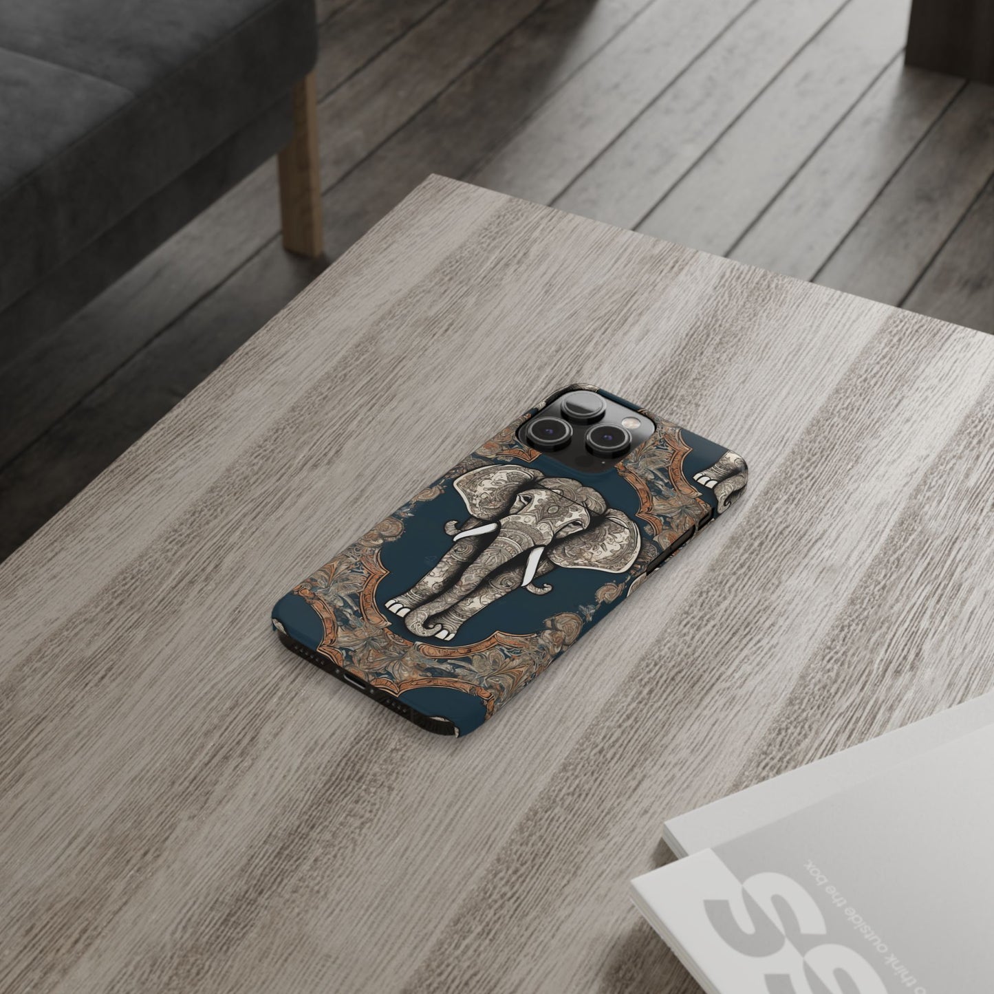 Majestic Elephant Mandala Pattern Art Slim Phone Case | Artloom Gallery