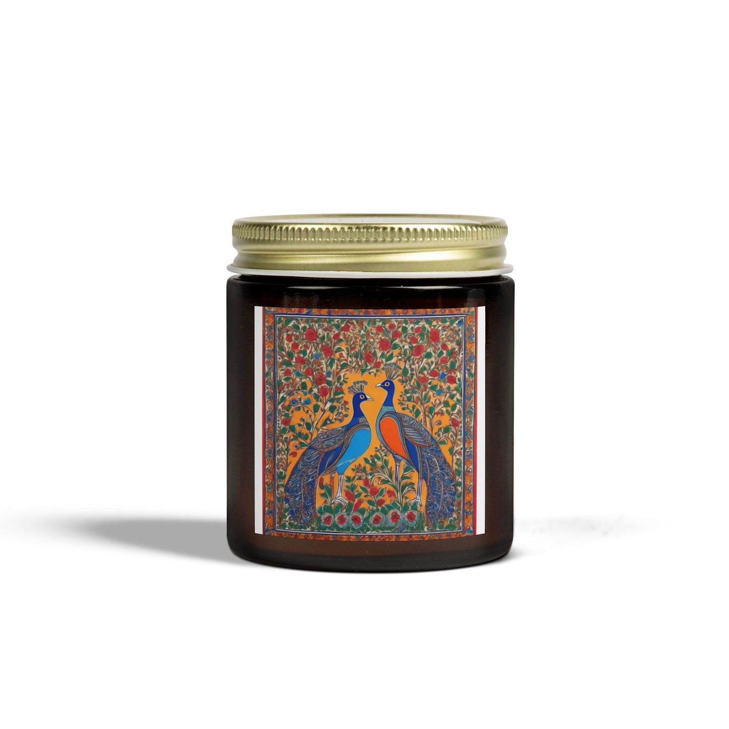 Auspicious Peacocks Scented Candle (4oz, 9oz) | Artloom Gallery