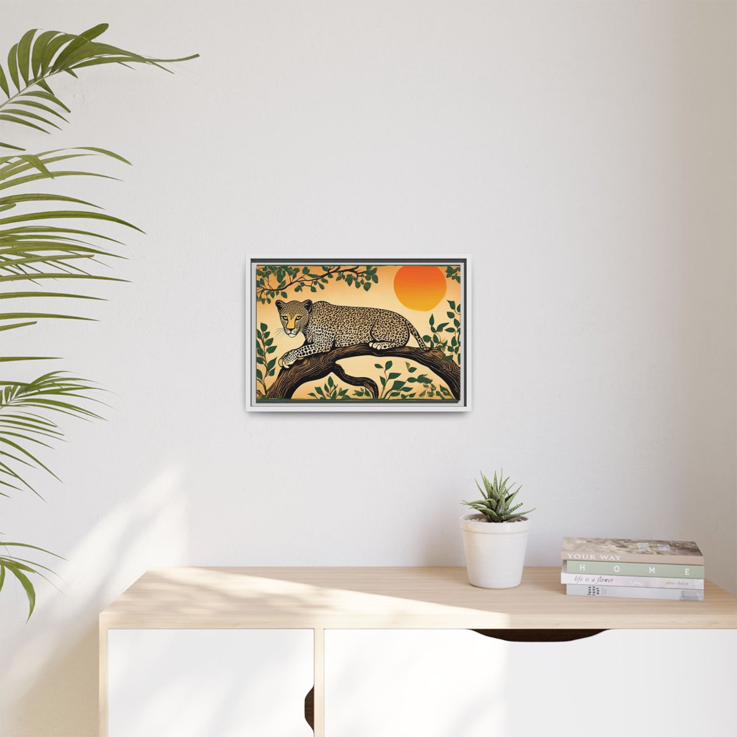 Cheetah in the Trees – Wooden Frame Canvas Print | Artloom Gallery