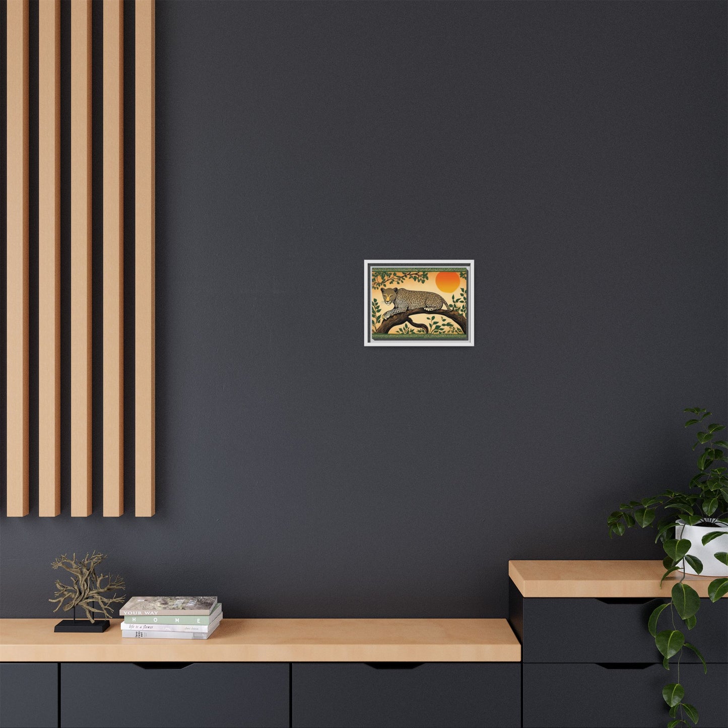Cheetah in the Trees – Wooden Frame Canvas Print | Artloom Gallery