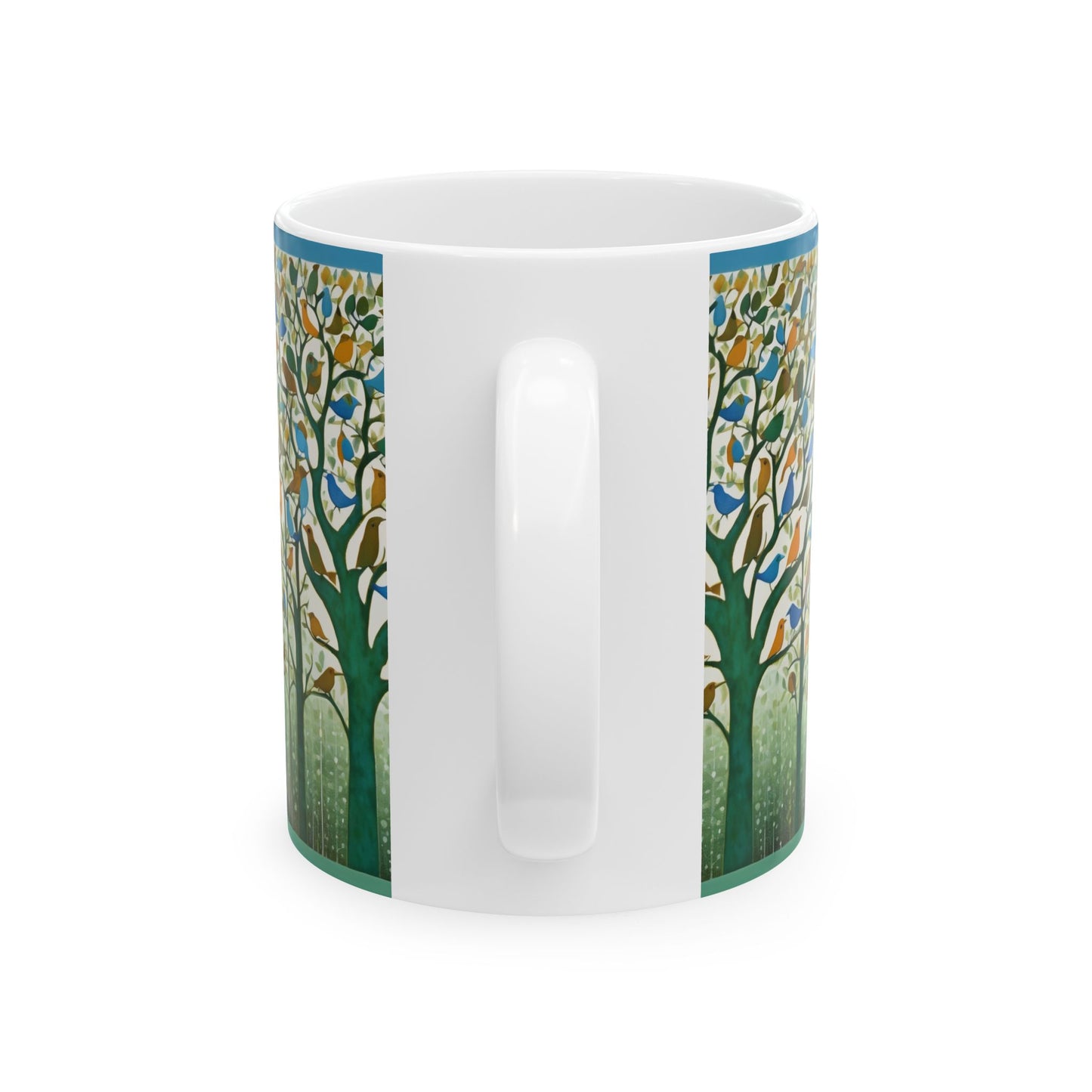 Gond Art – Birds Singing in the Rain | Ceramic Mug | Artloom Gallery