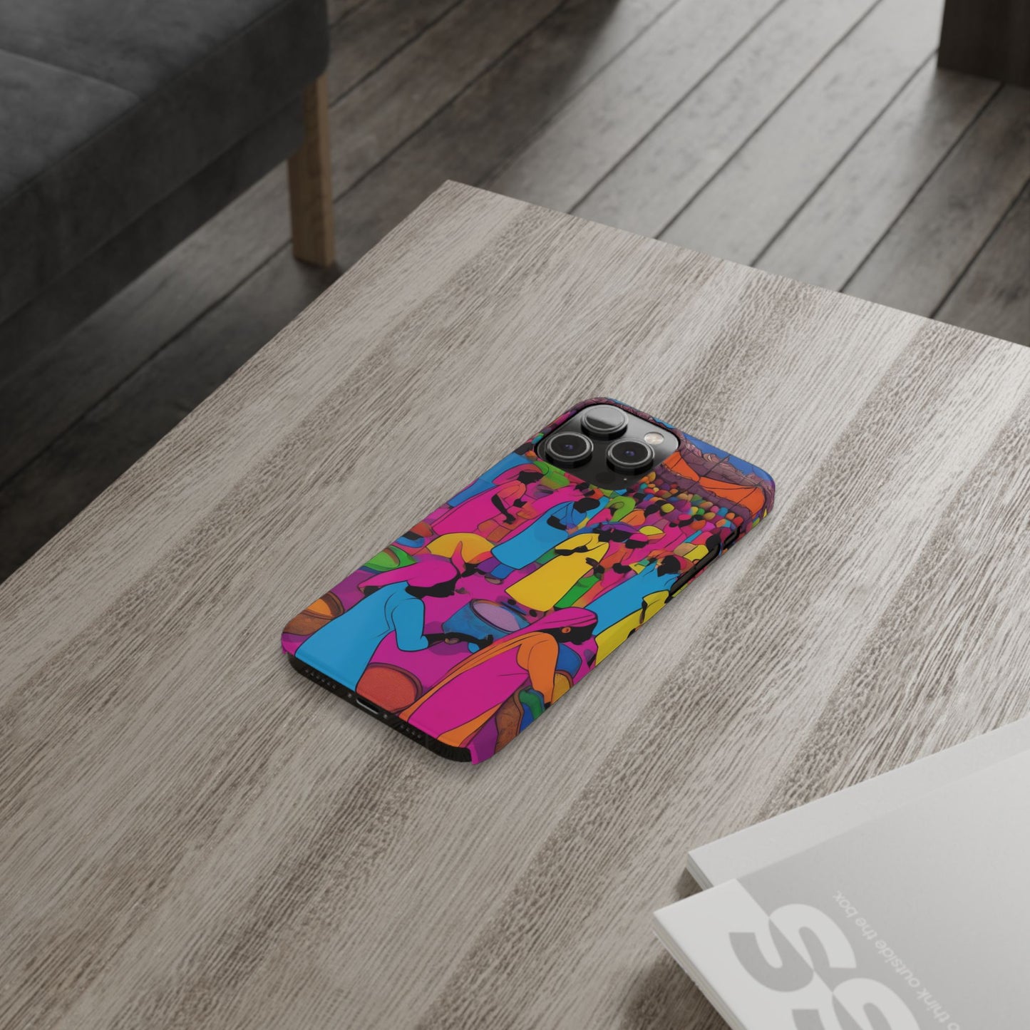 Festive Colors at the Bazaar – Bold and Vibrant Art Slim Phone Case | Artloom Gallery