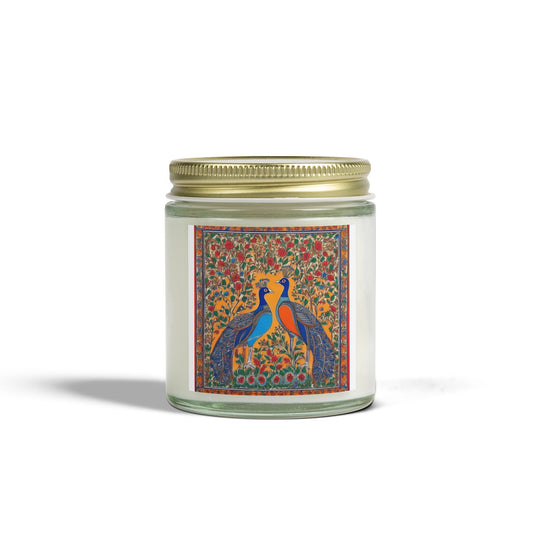 Auspicious Peacocks Scented Candle (4oz, 9oz) | Artloom Gallery