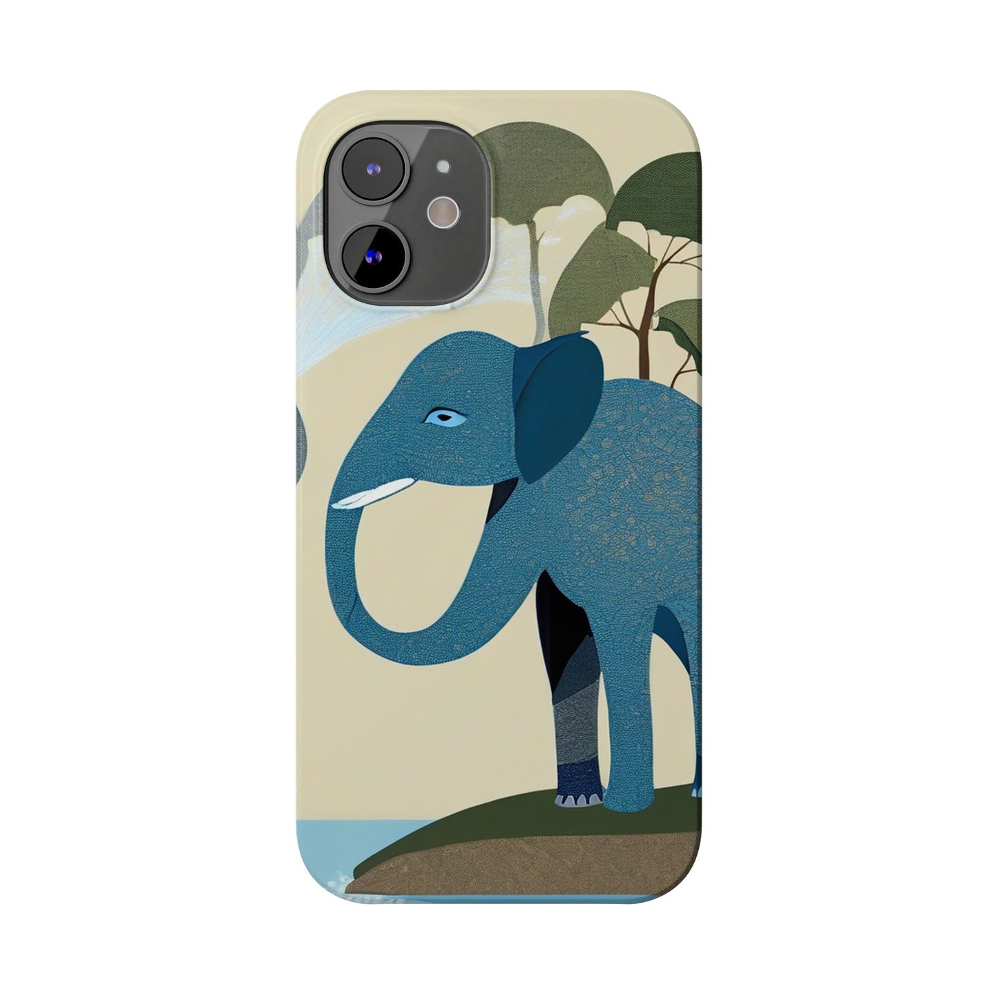 Playful Elephant Art Slim Phone Case | Artloom Gallery