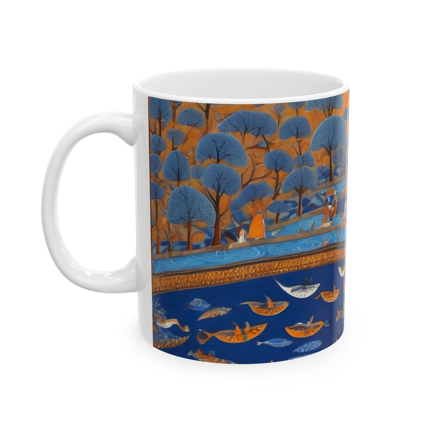 Gond Art – River Journey | Ceramic Mug | Artloom Gallery