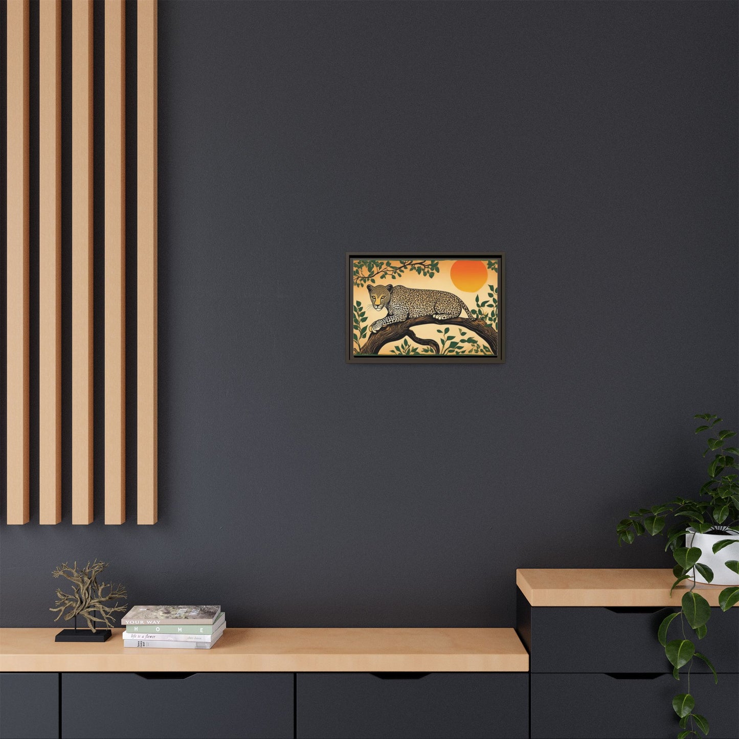 Cheetah in the Trees – Wooden Frame Canvas Print | Artloom Gallery