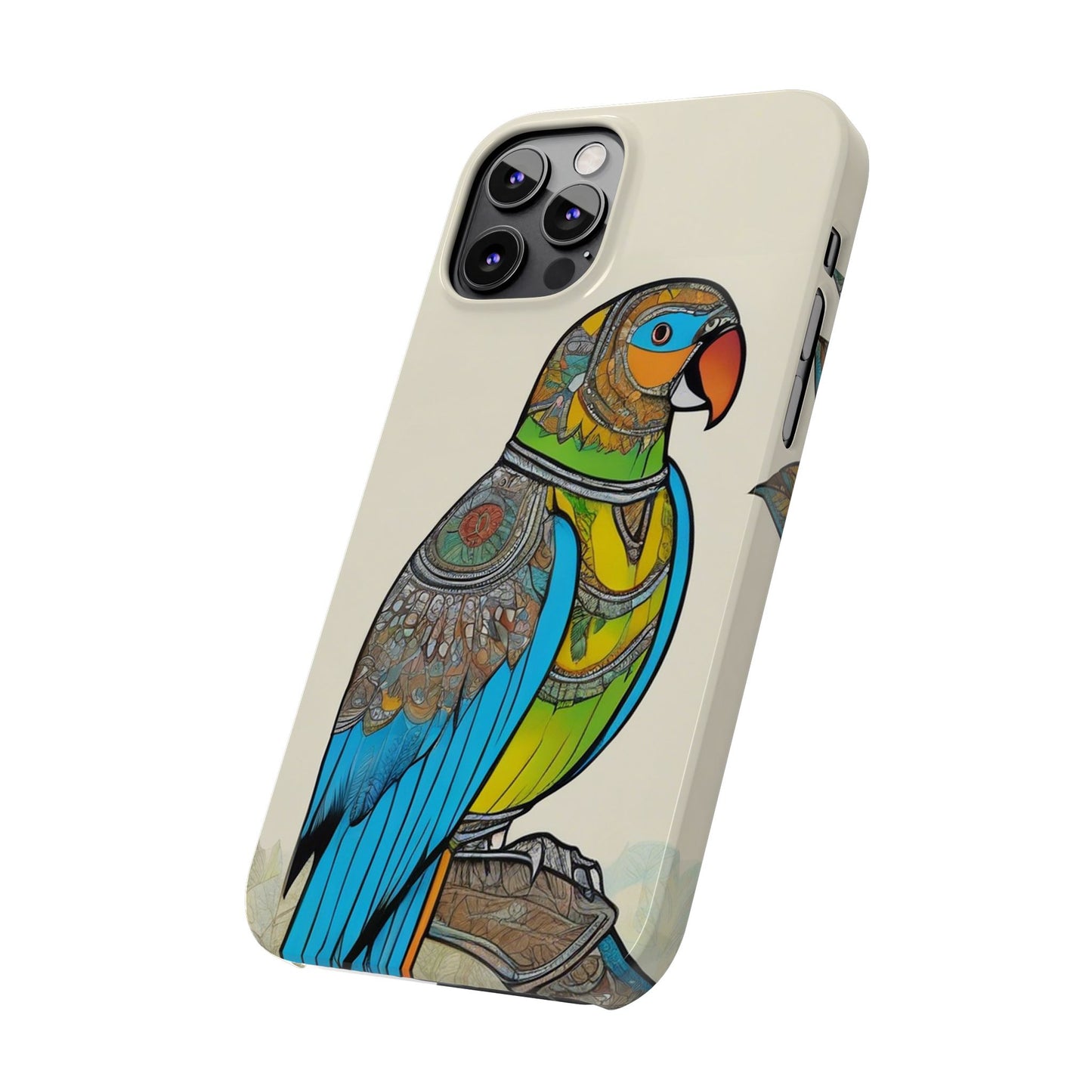 Artistic Parrot Mandala Art Slim Phone Case | Artloom Gallery