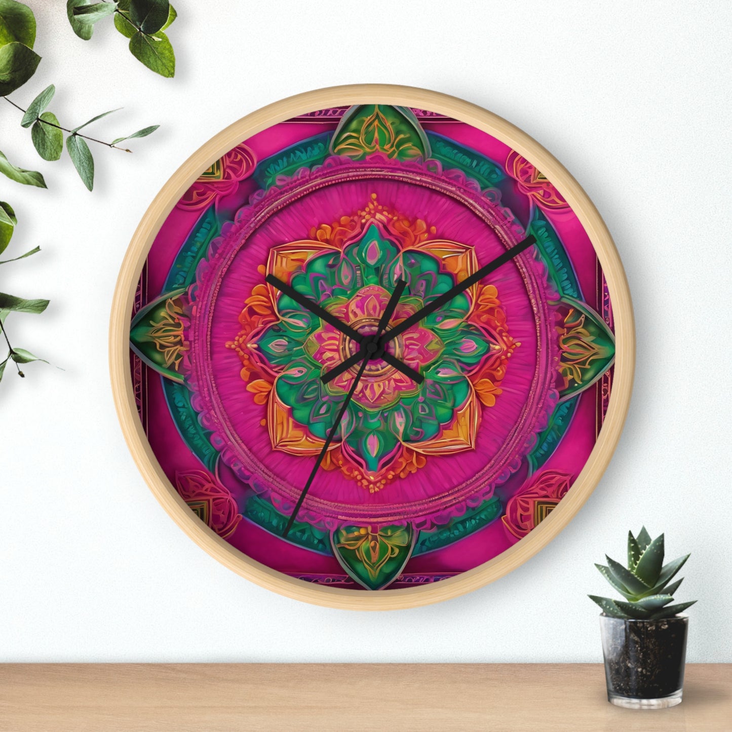 Radiant Harmony – Mandala Art Wall Clock | Artloom Gallery