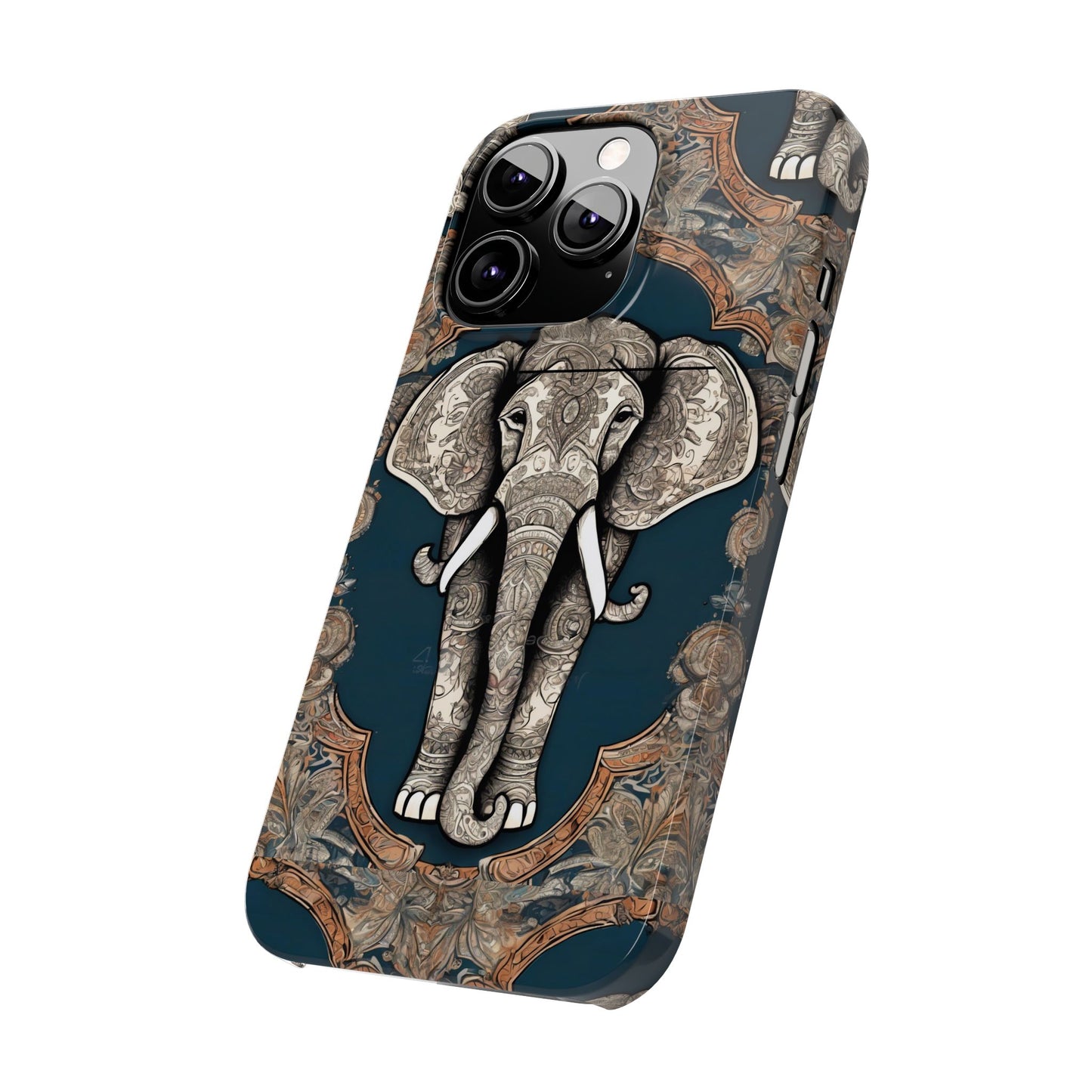 Majestic Elephant Mandala Pattern Art Slim Phone Case | Artloom Gallery