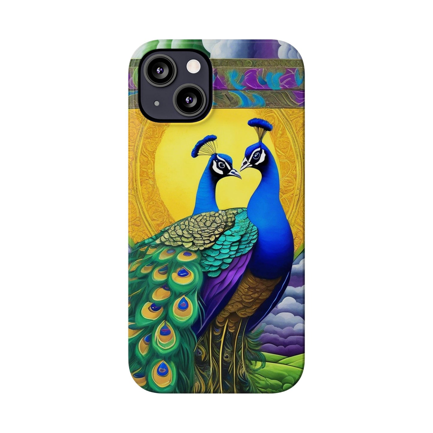 Beautiful Peacocks Slim Phone Case | Artloom Gallery