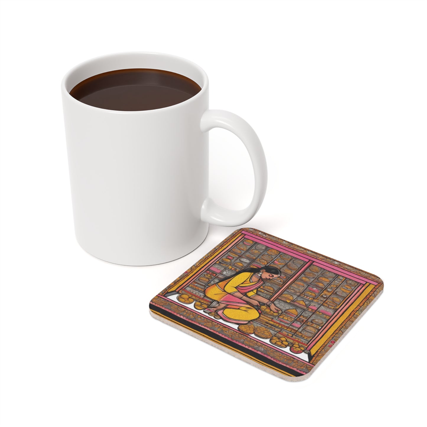 Sweet Shop – Artistic Coaster Set (Square & Round) | Artloom Gallery