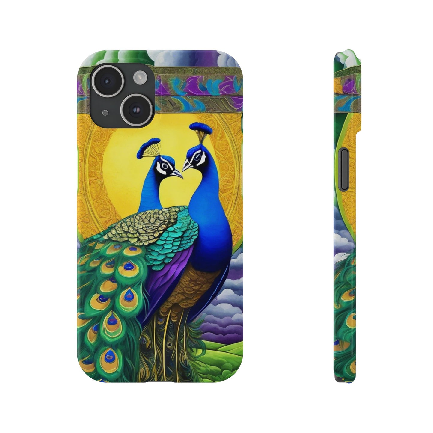 Beautiful Peacocks Slim Phone Case | Artloom Gallery
