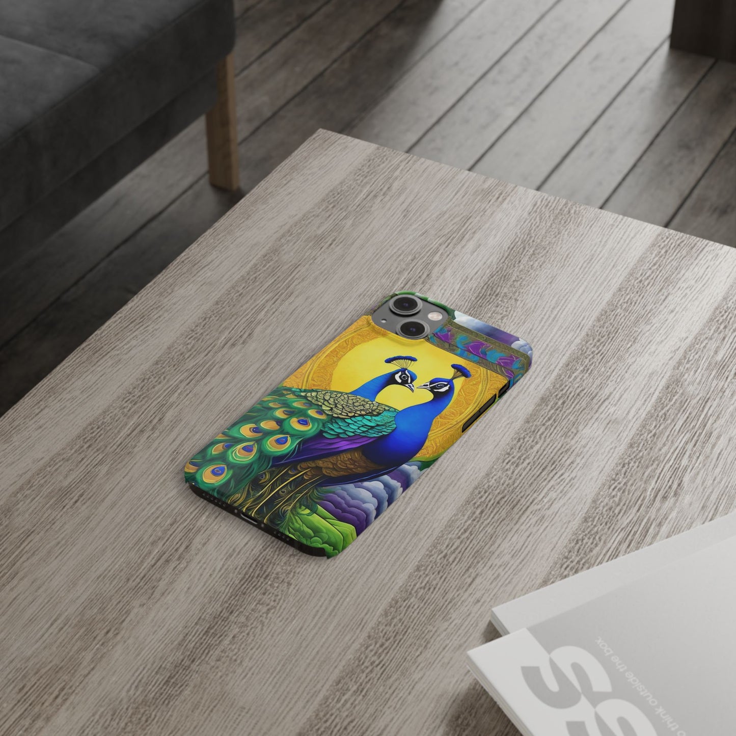 Beautiful Peacocks Slim Phone Case | Artloom Gallery
