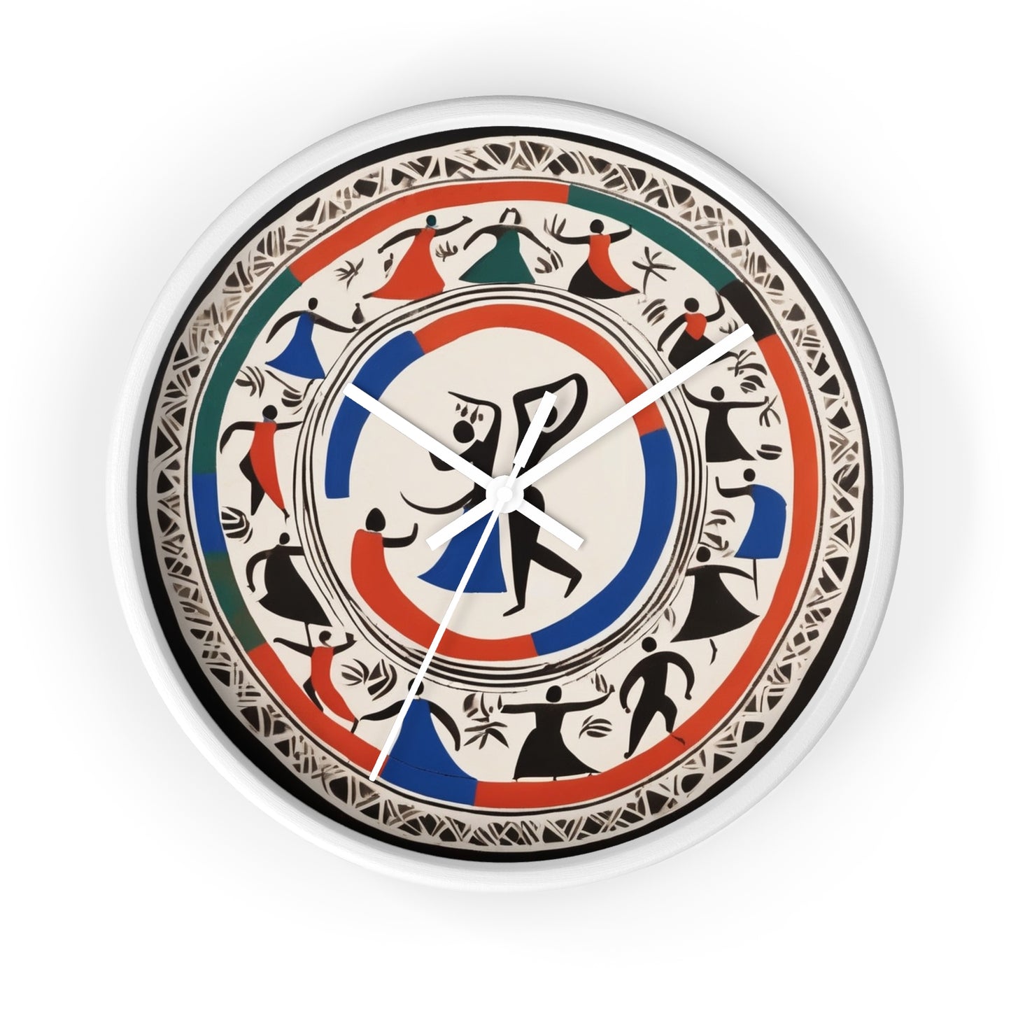 Rhythms of Time – Warli Tribal Wall Clock | Artloom Gallery