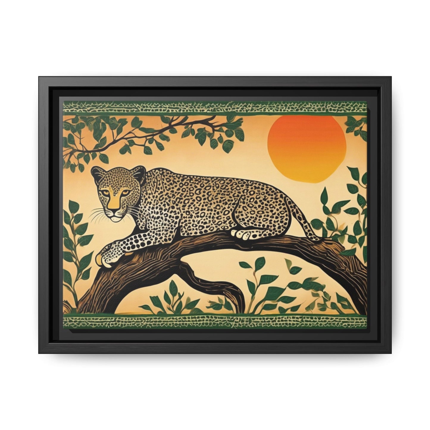 Cheetah in the Trees – Wooden Frame Canvas Print | Artloom Gallery
