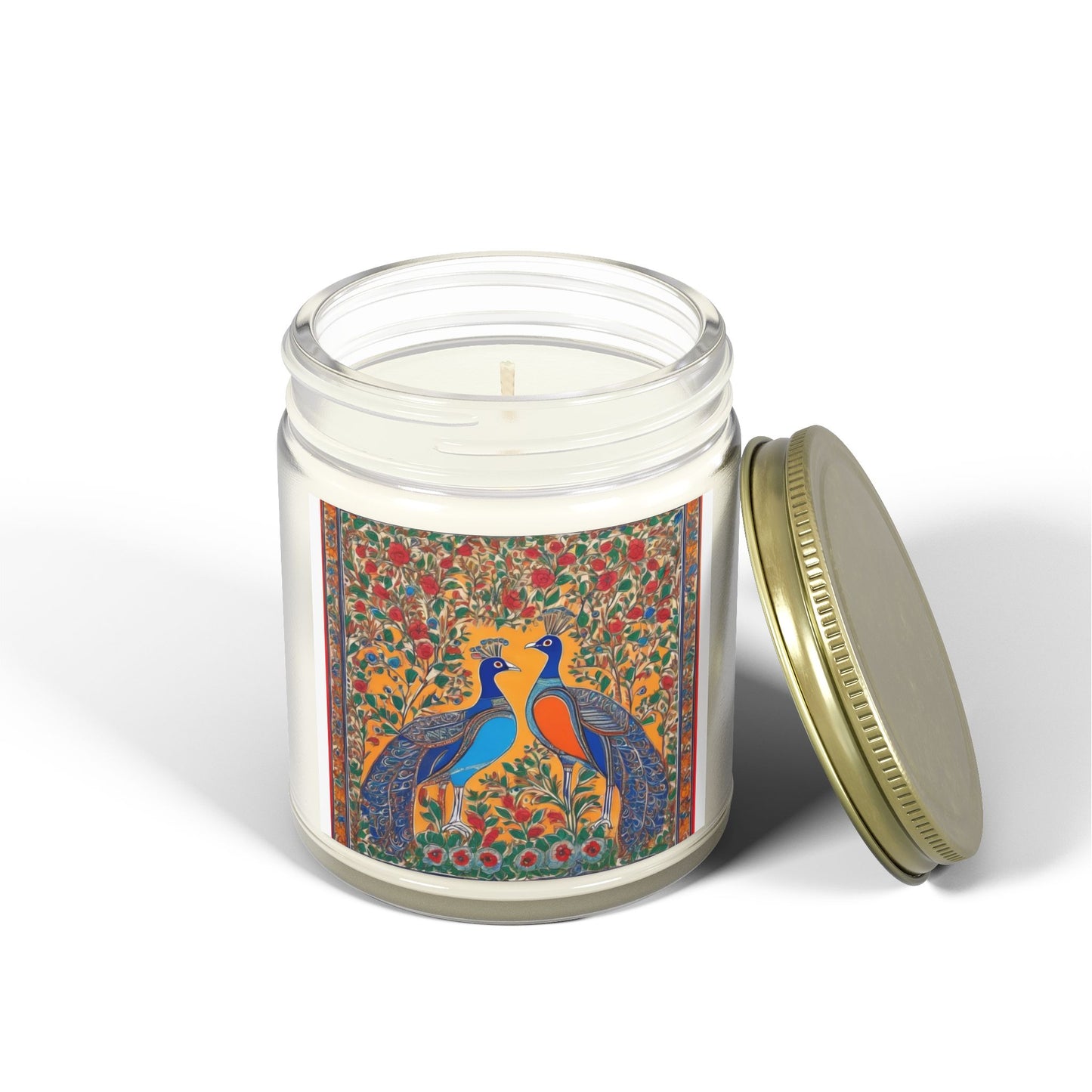 Auspicious Peacocks Scented Candle (4oz, 9oz) | Artloom Gallery