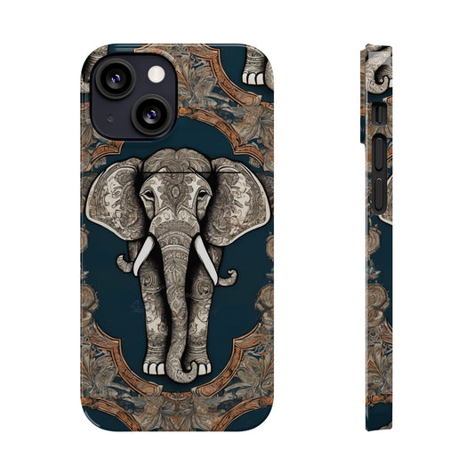 Majestic Elephant Mandala Pattern Art Slim Phone Case | Artloom Gallery