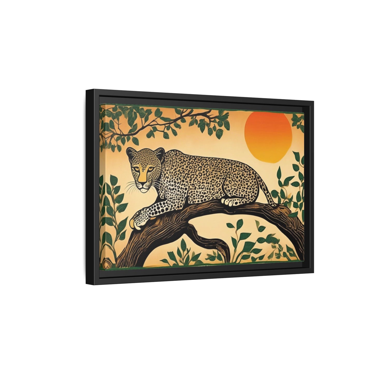 Cheetah in the Trees – Wooden Frame Canvas Print | Artloom Gallery