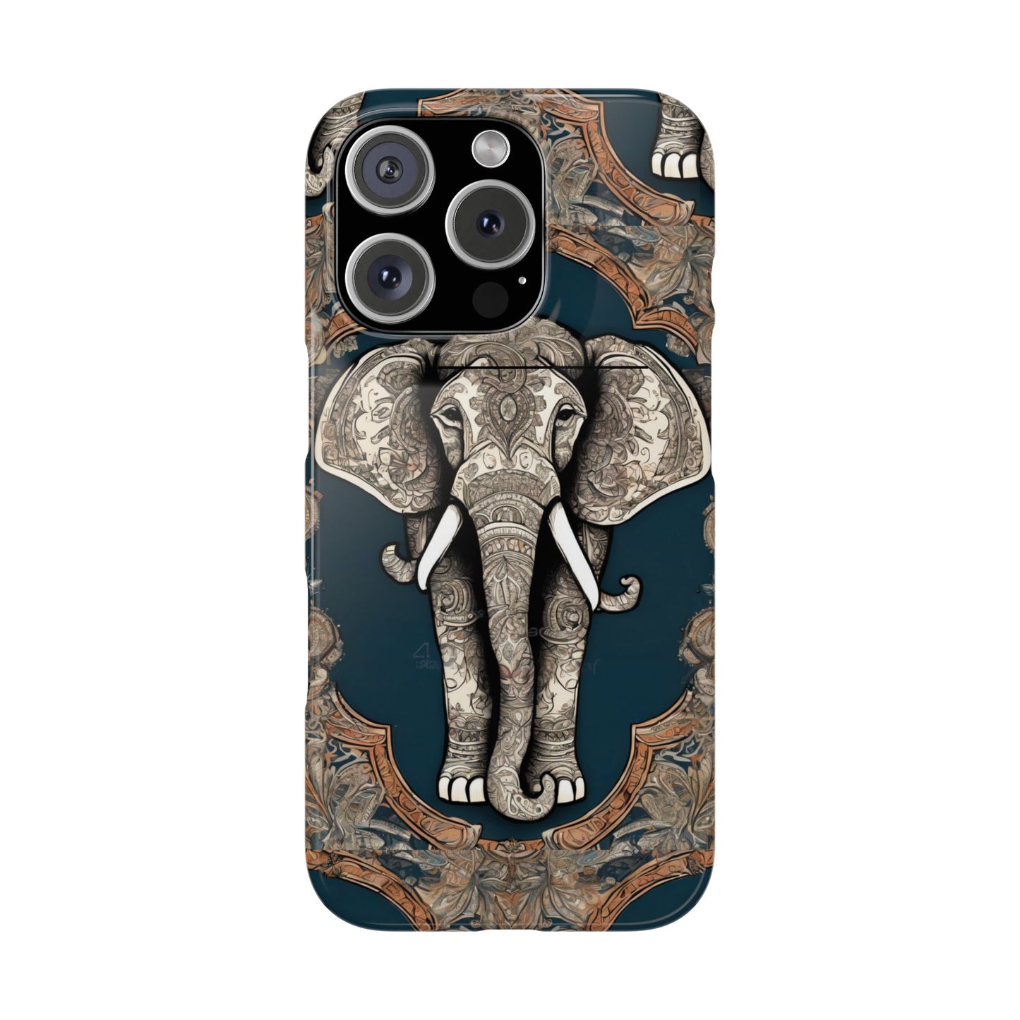 Majestic Elephant Mandala Pattern Art Slim Phone Case | Artloom Gallery