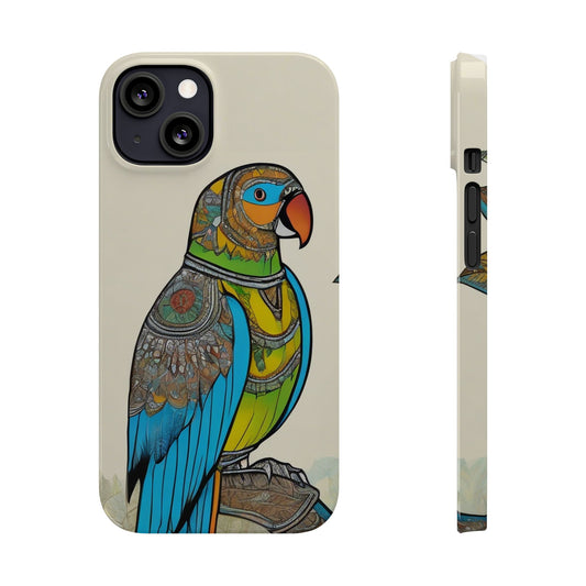 Artistic Parrot Mandala Art Slim Phone Case | Artloom Gallery