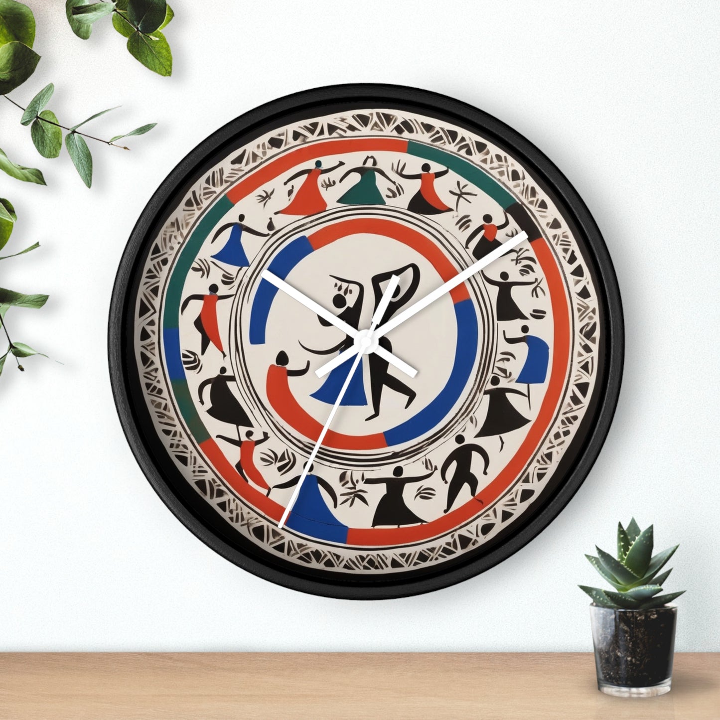 Rhythms of Time – Warli Tribal Wall Clock | Artloom Gallery