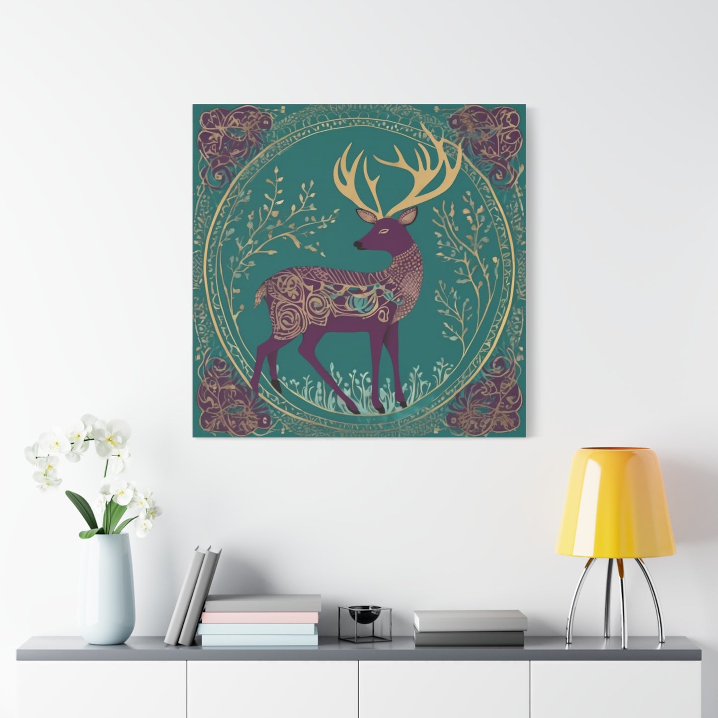 Gond Tribal Folk Art Deer Canvas Print | Artloom Gallery