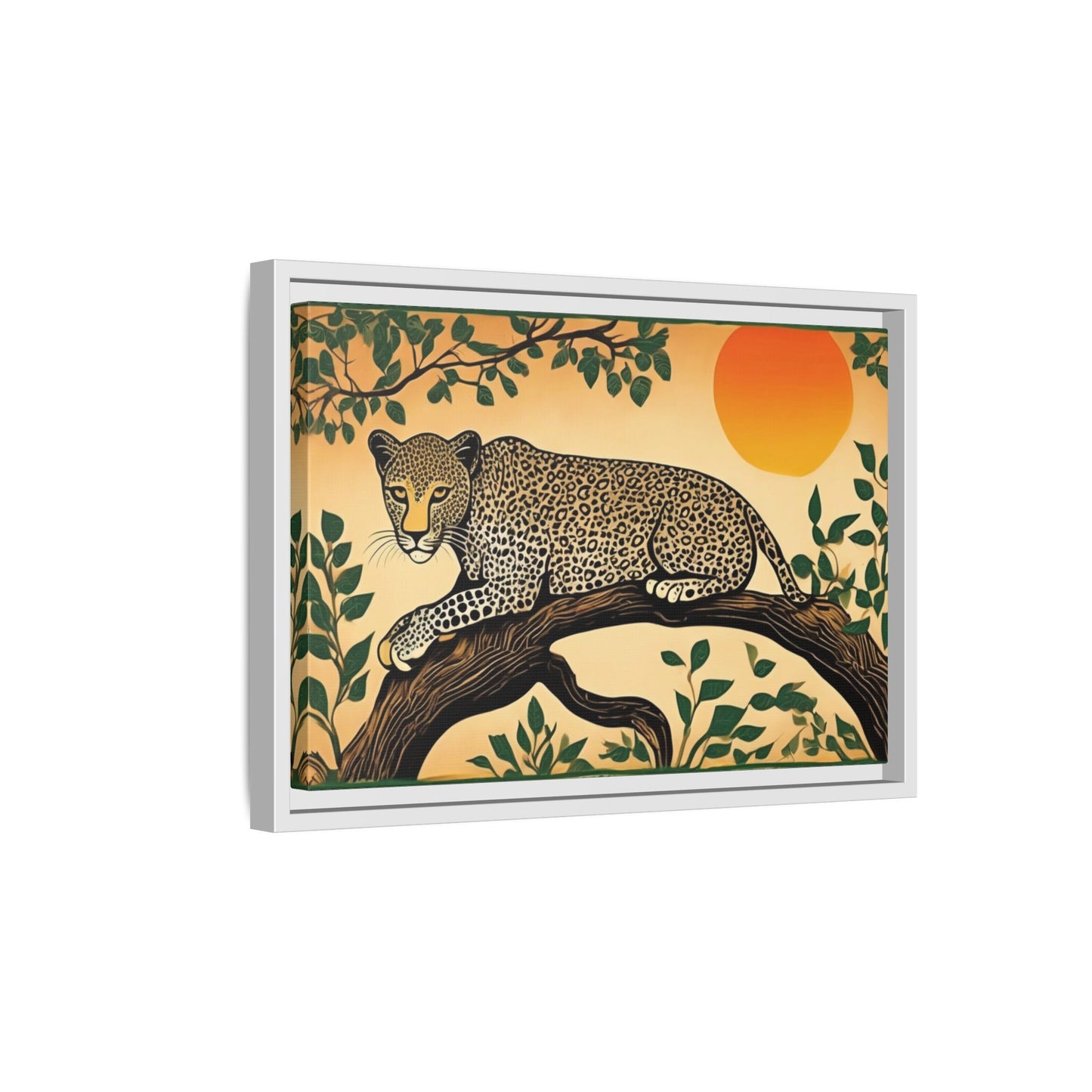 Cheetah in the Trees – Wooden Frame Canvas Print | Artloom Gallery