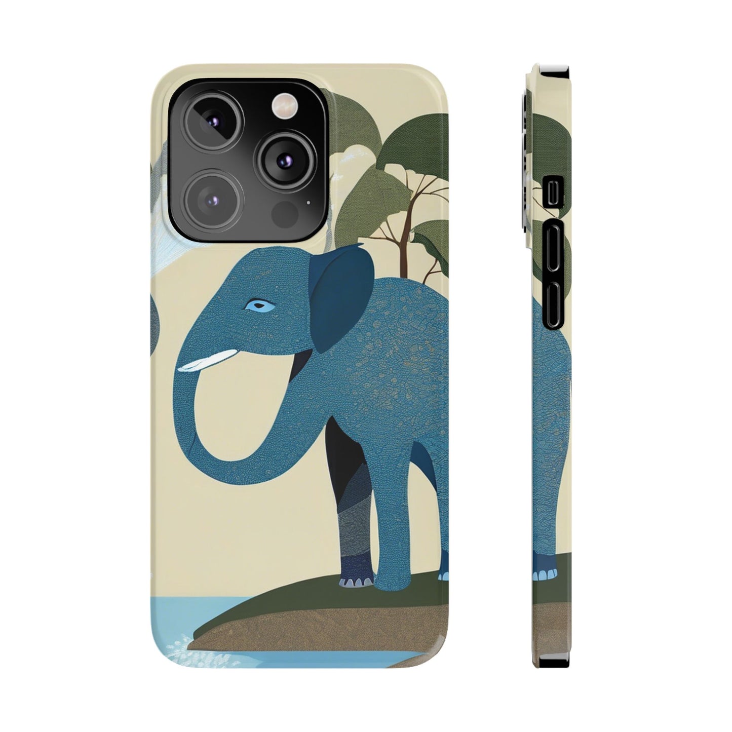Playful Elephant Art Slim Phone Case | Artloom Gallery