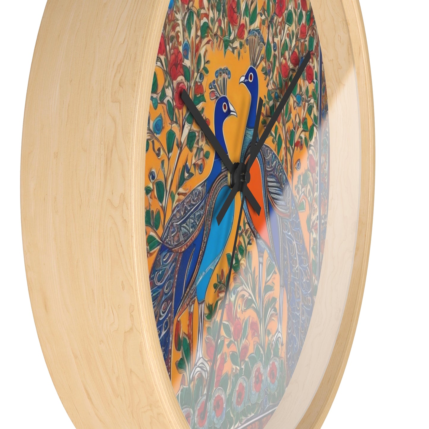 Auspicious Peacocks – Boho Wall Clock | Artloom Gallery