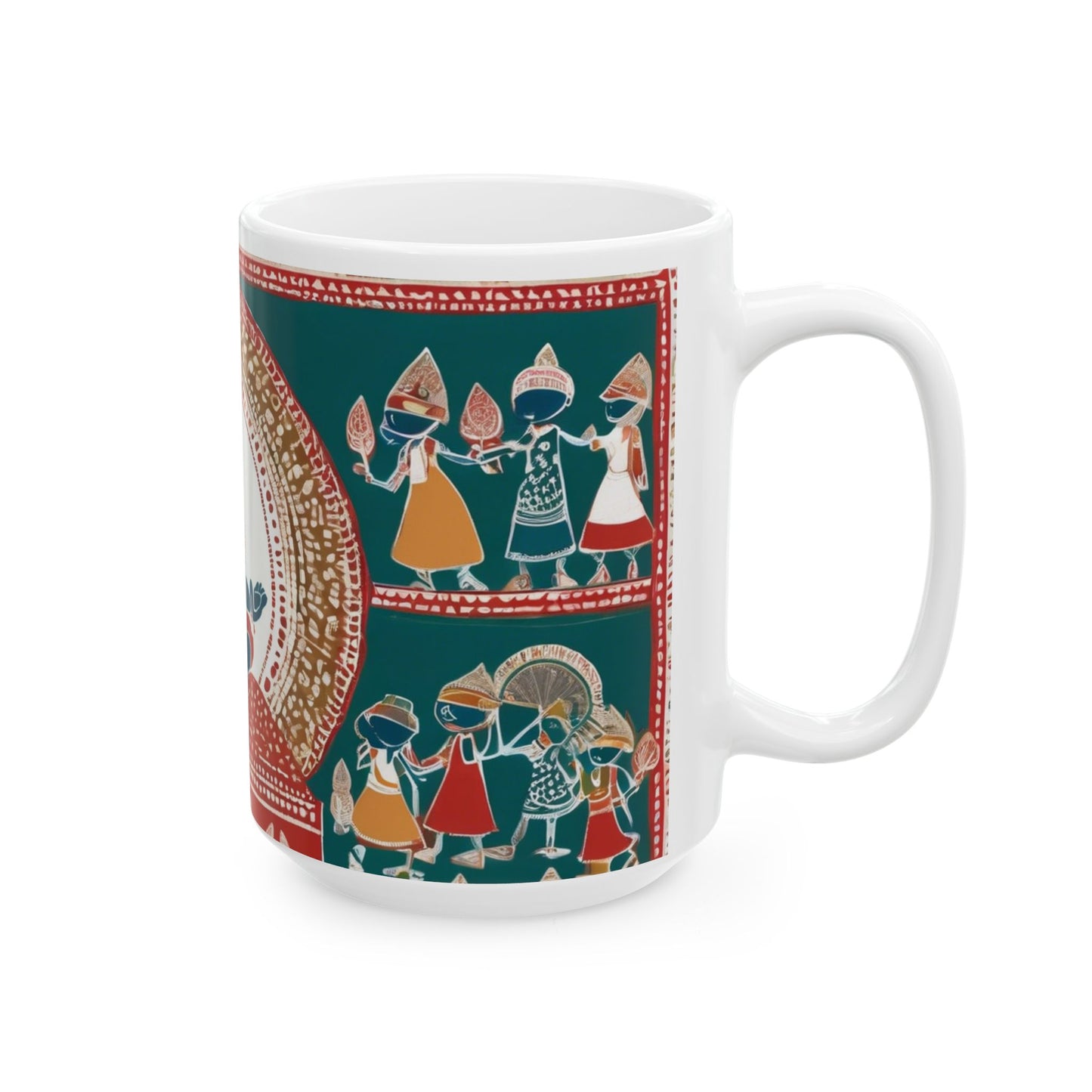 Coffee Mug – Warli Art “Let the Festivities Begin”