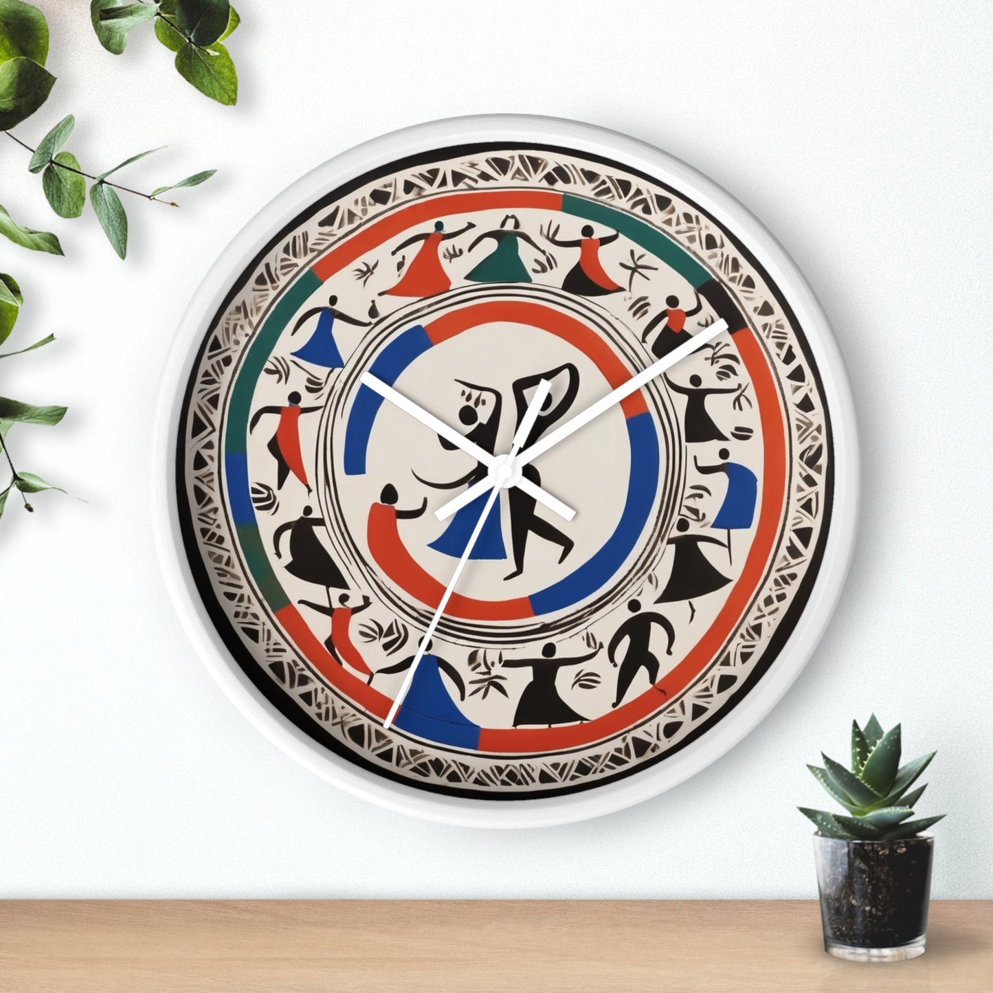 Rhythms of Time – Warli Tribal Wall Clock | Artloom Gallery