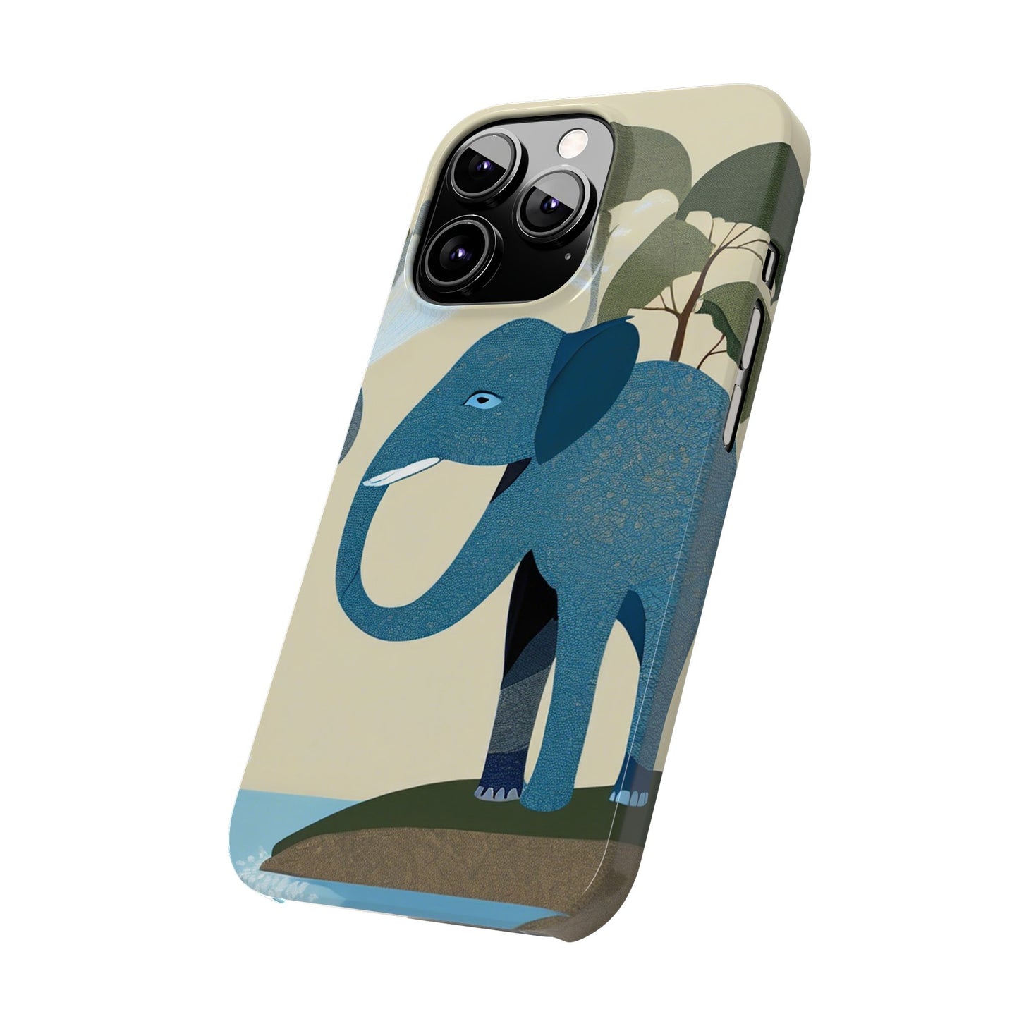 Playful Elephant Art Slim Phone Case | Artloom Gallery
