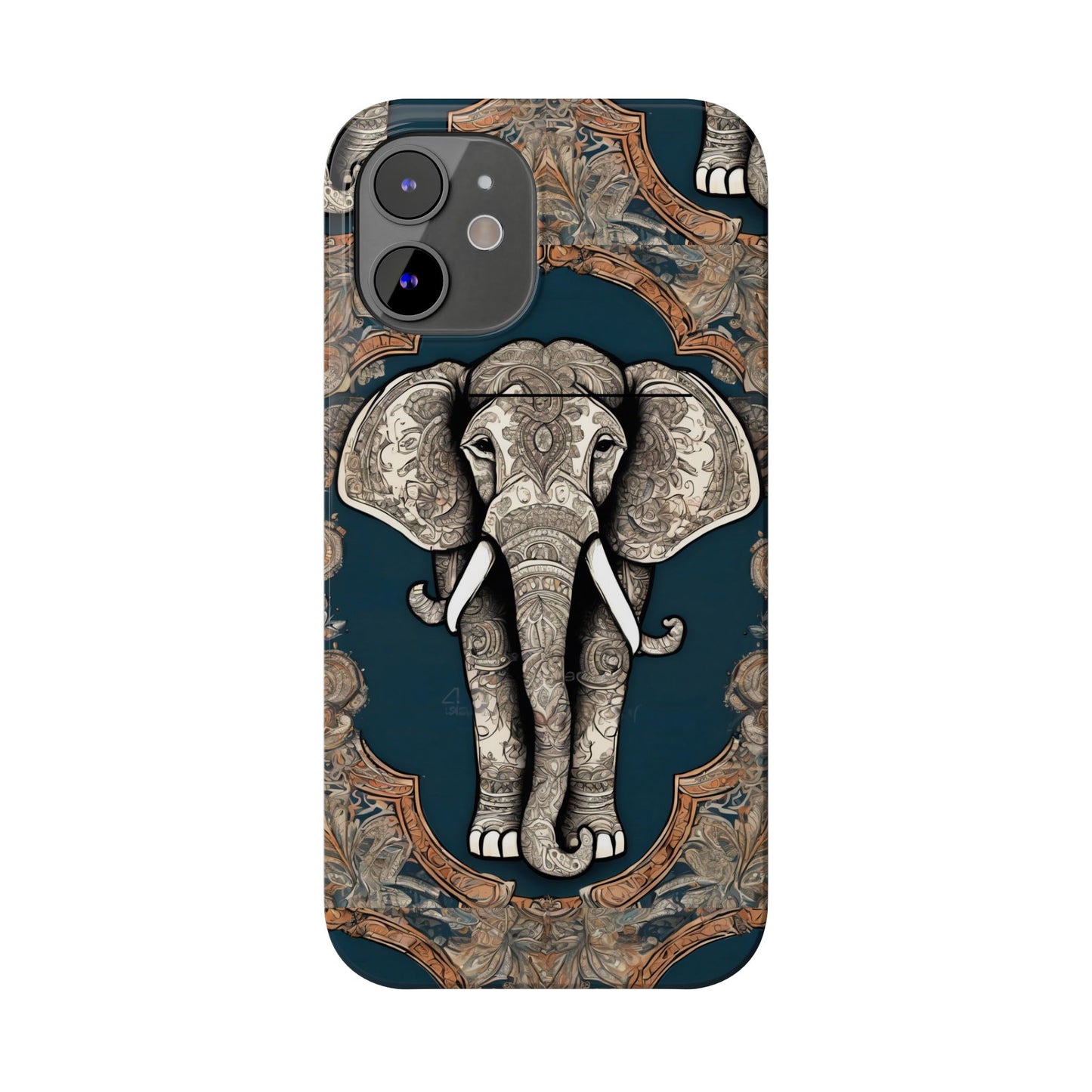 Majestic Elephant Mandala Pattern Art Slim Phone Case | Artloom Gallery