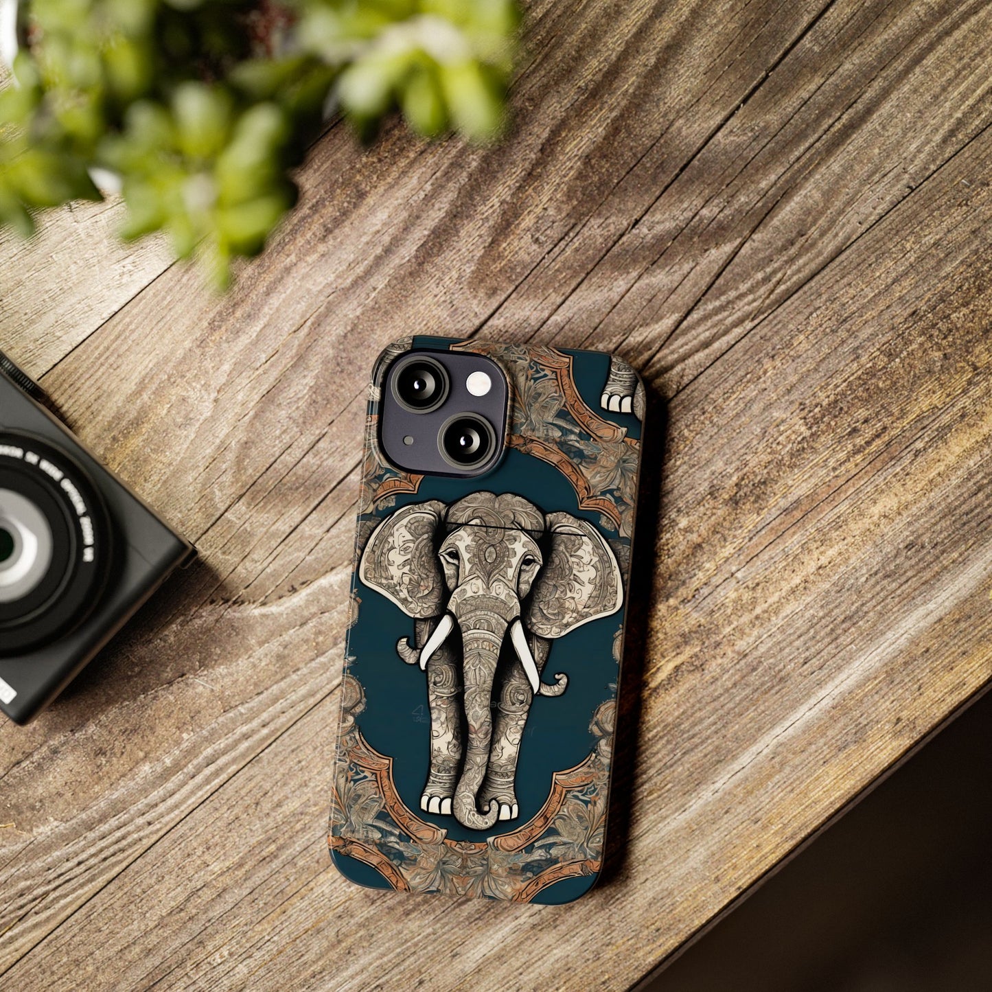 Majestic Elephant Mandala Pattern Art Slim Phone Case | Artloom Gallery