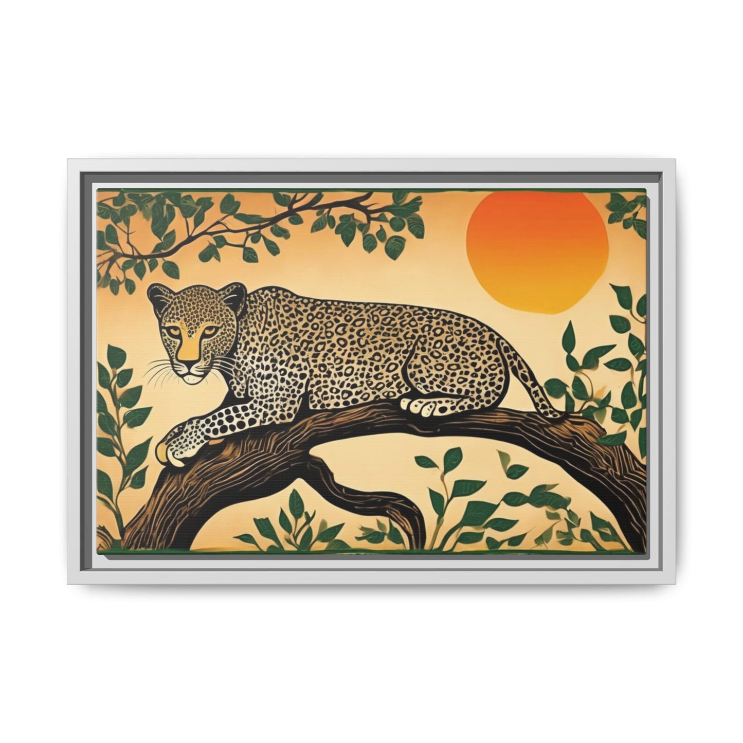 Cheetah in the Trees – Wooden Frame Canvas Print | Artloom Gallery